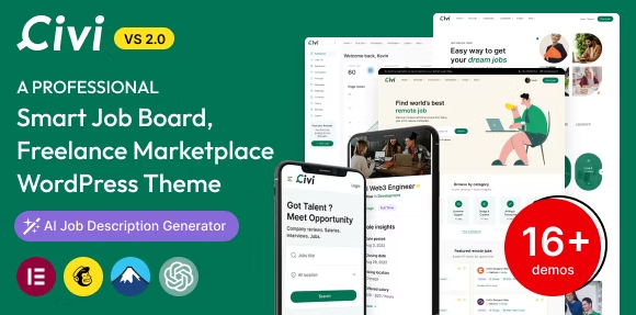 Civi – Job Board, Freelance Marketplace WordPress Theme