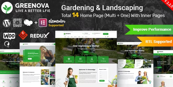 Greenova – Gardening & Landscaping WordPress Theme